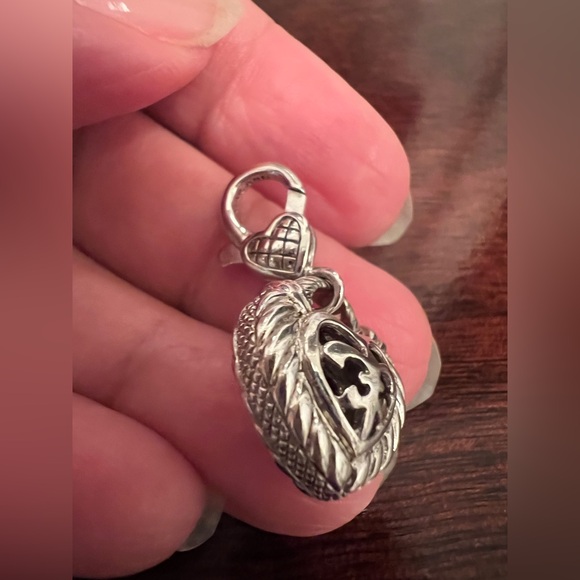 JUDITH RIPKA STERLING SILVER CHARM, BALE OPENS, SMOKY QUARTZ - Picture 5 of 5